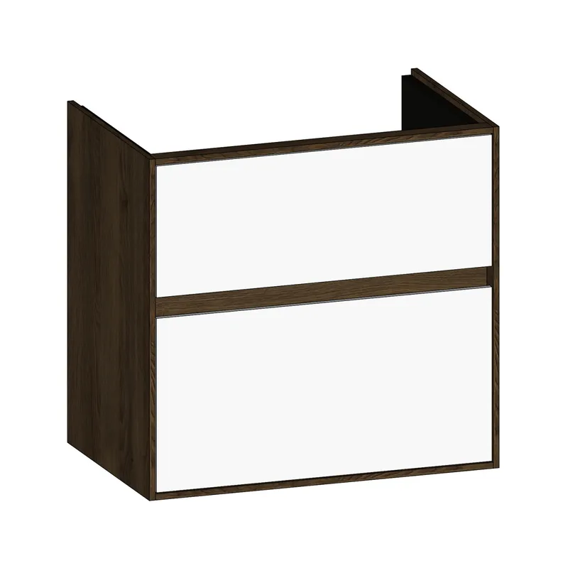 SCALIDO-Waschtisch-Unterschrank kompakt 570x560x370mm 2 Auszüge Farbvar. W/N/N