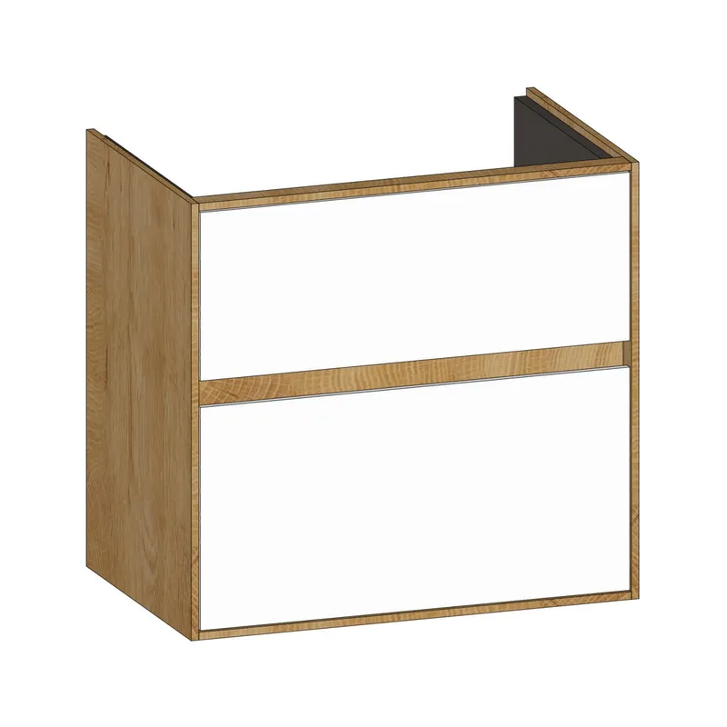SCALIDO-Waschtisch-Unterschrank kompakt 570x560x370mm 2 Auszüge Farbvar. W/S/S