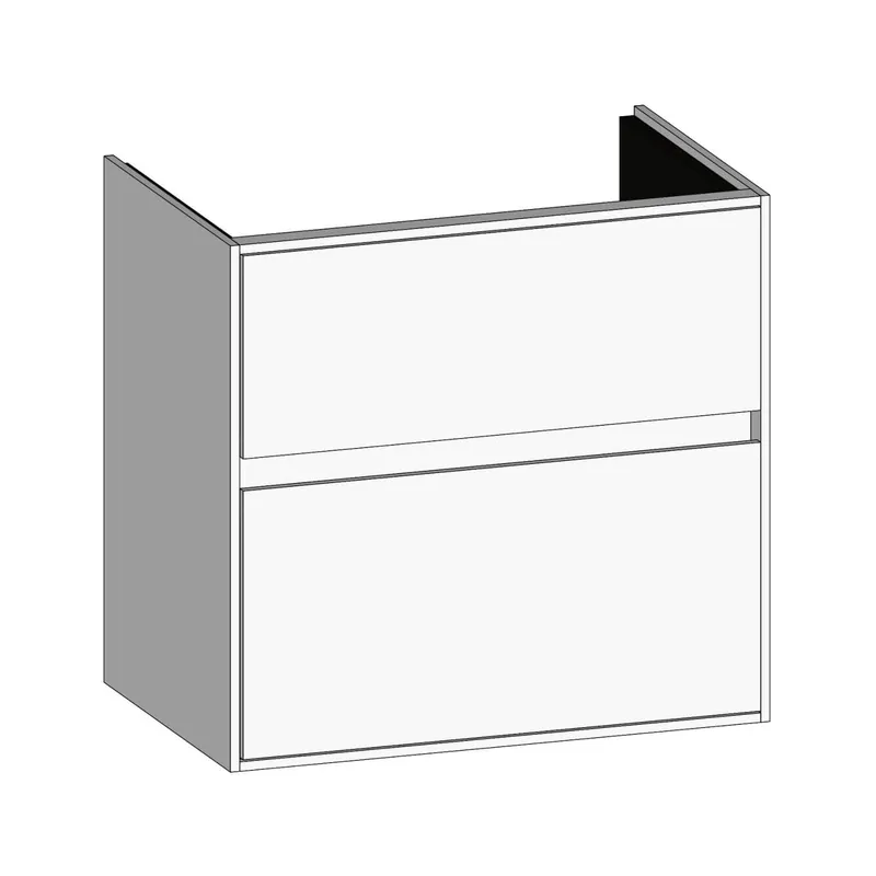 SCALIDO-Waschtisch-Unterschrank kompakt 570x560x370mm 2 Auszüge Farbvar. W/W/W