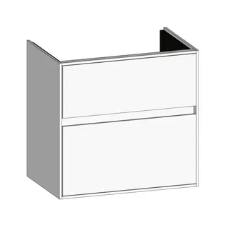 SCALIDO-Waschtisch-Unterschrank kompakt 570x560x370mm 2 Auszüge Farbvar. W/W/W