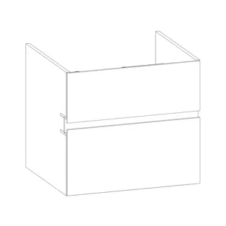 SCALIDO-Waschtisch-Unterschrank z Konsolenplatte 600x540x510mm 2 Auszüge Farbvar. Sonder – Bild 2