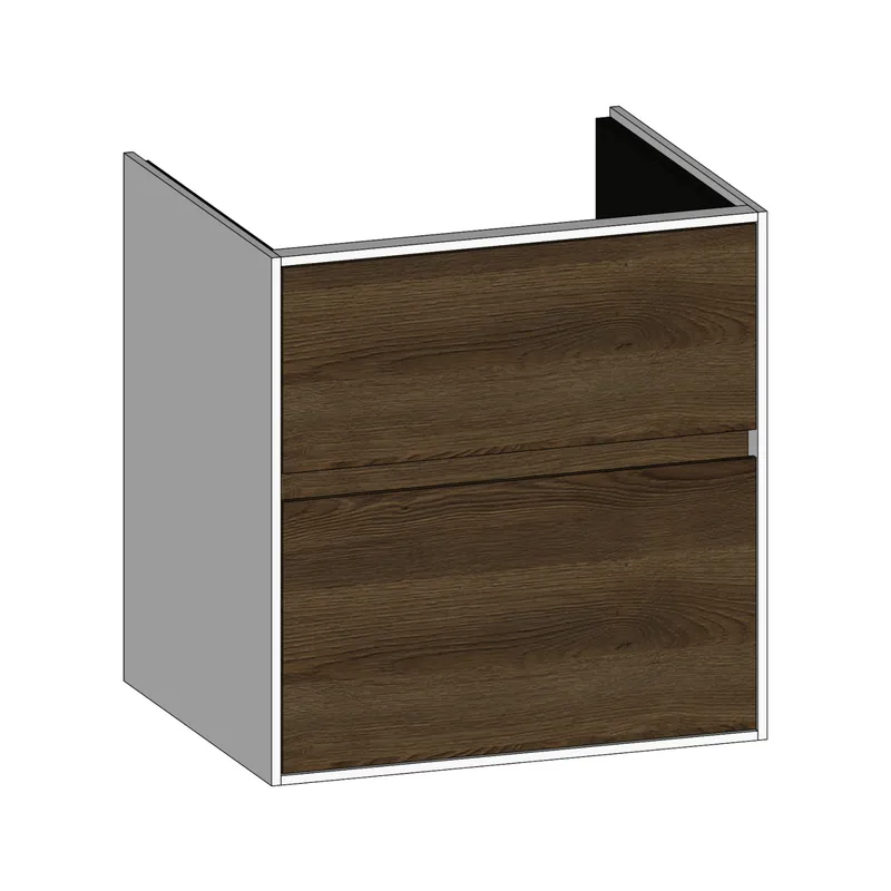 SCALIDO-Waschtisch-Unterschrank zu Waschtisch Wand 550 520x560x440mm 2 Auszüge Farbvar. N/W/N