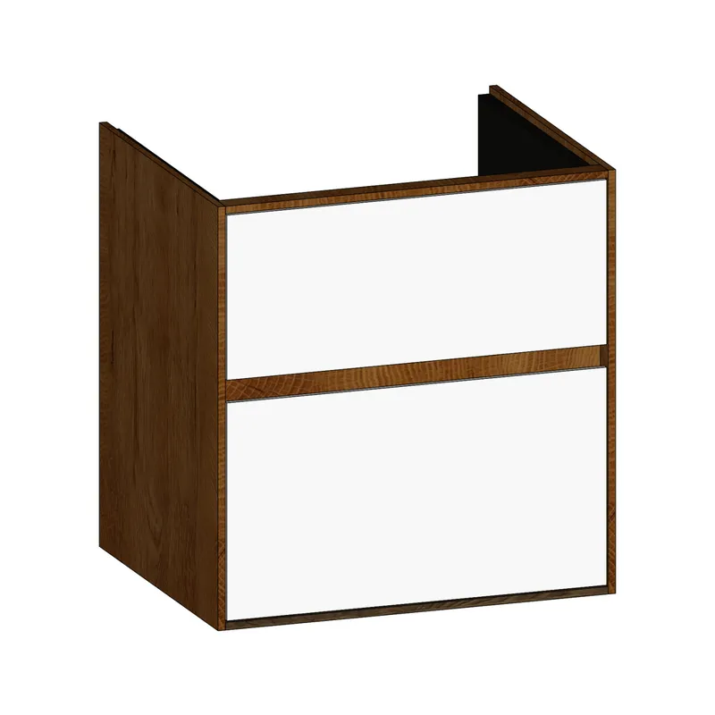 SCALIDO-Waschtisch-Unterschrank zu Waschtisch Wand 550 520x560x440mm 2 Auszüge Farbvar. W/S/S