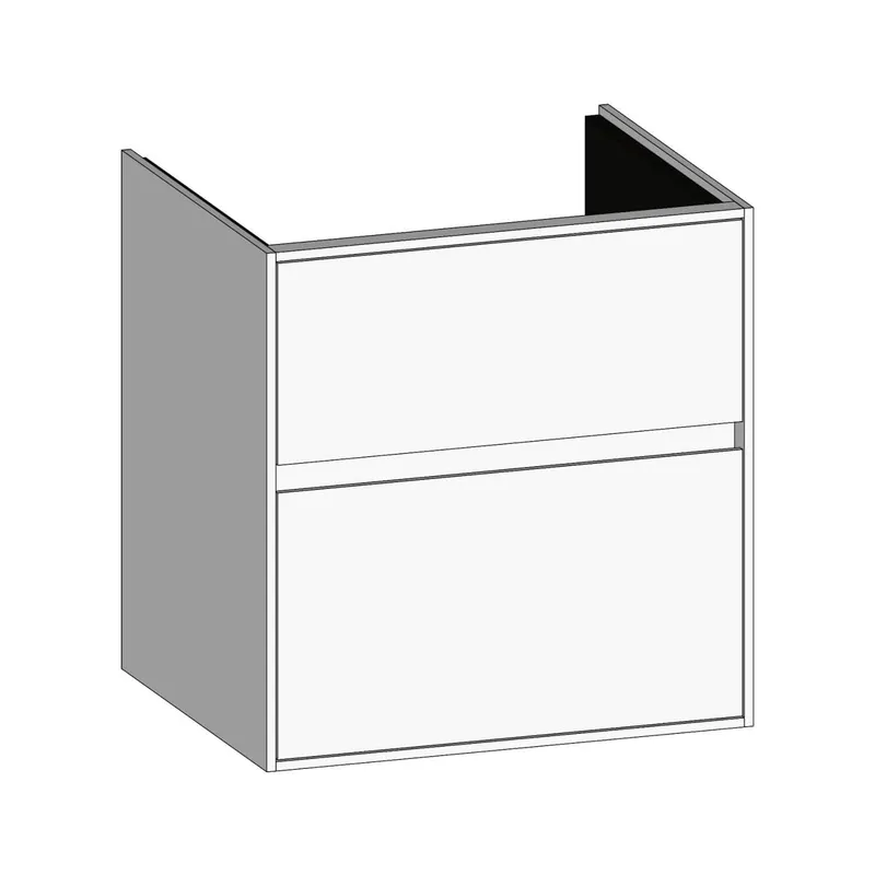 SCALIDO-Waschtisch-Unterschrank zu Waschtisch Wand 550 520x560x440mm 2 Auszüge Farbvar. W/W/W