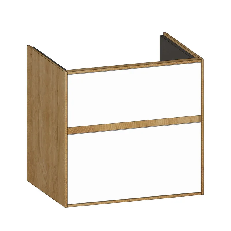 SCALIDO-Waschtisch-Unterschrank zu Waschtisch Wand 600 570x560x460mm 2 Auszüge Farbvar. W/S/S