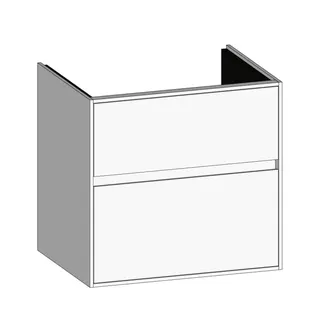 SCALIDO-Waschtisch-Unterschrank zu Waschtisch Wand 600 570x560x460mm 2 Auszüge Farbvar. W/W/W