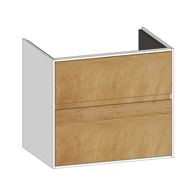 SCALIDO-Waschtisch-Unterschrank zu Waschtisch Wand 650 620x560x460mm 2 Auszüge Farbvar. S/W/S