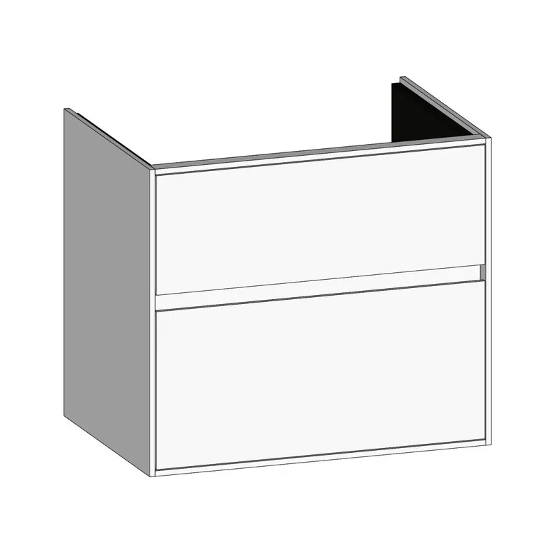 SCALIDO-Waschtisch-Unterschrank zu Waschtisch Wand 650 620x560x460mm 2 Auszüge Farbvar. W/W/W