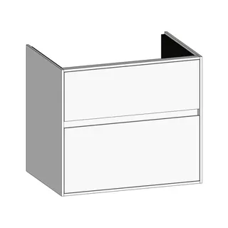 SCALIDO-Waschtisch-Unterschrank zu Waschtisch Wand 650 620x560x460mm 2 Auszüge Farbvar. W/W/W
