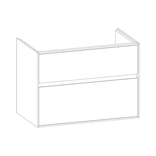 SCALIDO-Waschtisch-Unterschrank zu Waschtisch Wand 800 770x560x460mm 2 Auszüge Farbvar. Sonder – Bild 2