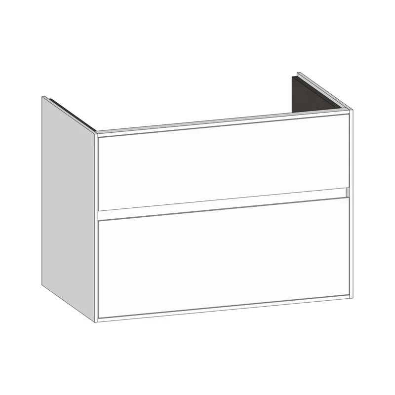 SCALIDO-Waschtisch-Unterschrank zu Waschtisch Wand 800 770x560x460mm 2 Auszüge Farbvar. W/W/W