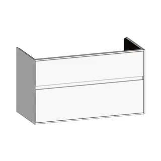 SCALIDO-Waschtisch-Unterschrank zu Waschtisch Wand 1000 970x560x460mm 2 Auszüge Farbvar. W/W/W