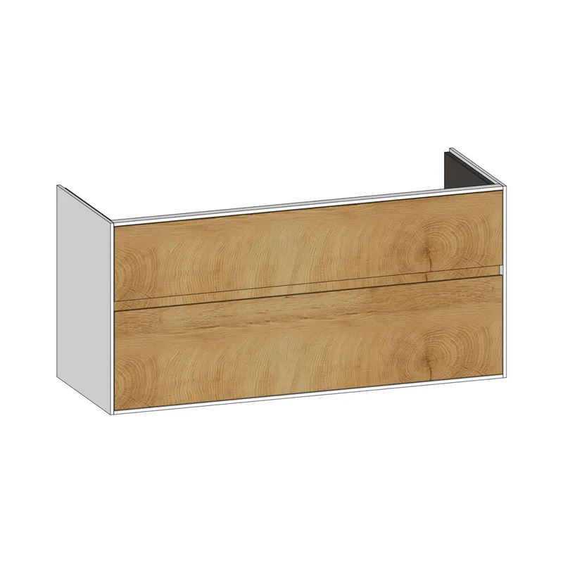 SCALIDO-Waschtisch-Unterschrank zu Waschtisch Wand 1200 1170x560x460mm 2 Auszüge Farbvar. S/W/S