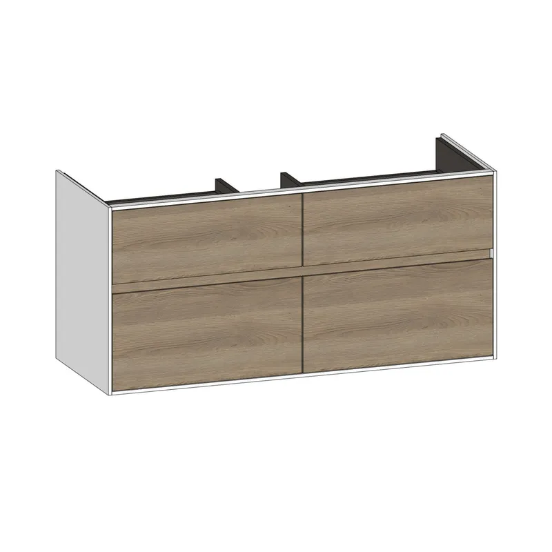 SCALIDO-Waschtisch-Unterschrank zu Waschtisch Wand 1200 1170x560x460mm 4 Auszüge Farbvar. N/W/N