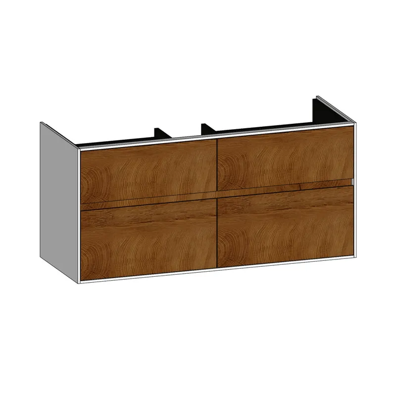 SCALIDO-Waschtisch-Unterschrank zu Waschtisch Wand 1200 1170x560x460mm 4 Auszüge Farbvar. S/W/S