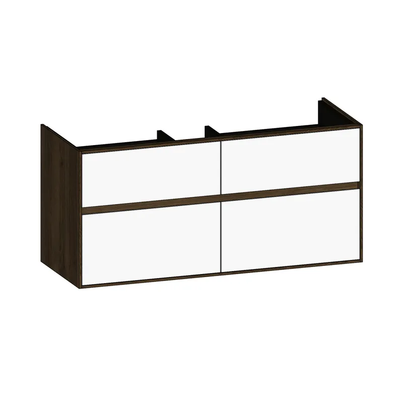 SCALIDO-Waschtisch-Unterschrank zu Waschtisch Wand 1200 1170x560x460mm 4 Auszüge Farbvar. W/N/N