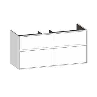 SCALIDO-Waschtisch-Unterschrank zu Waschtisch Wand 1200 1170x560x460mm 4 Auszüge Farbvar. W/W/W