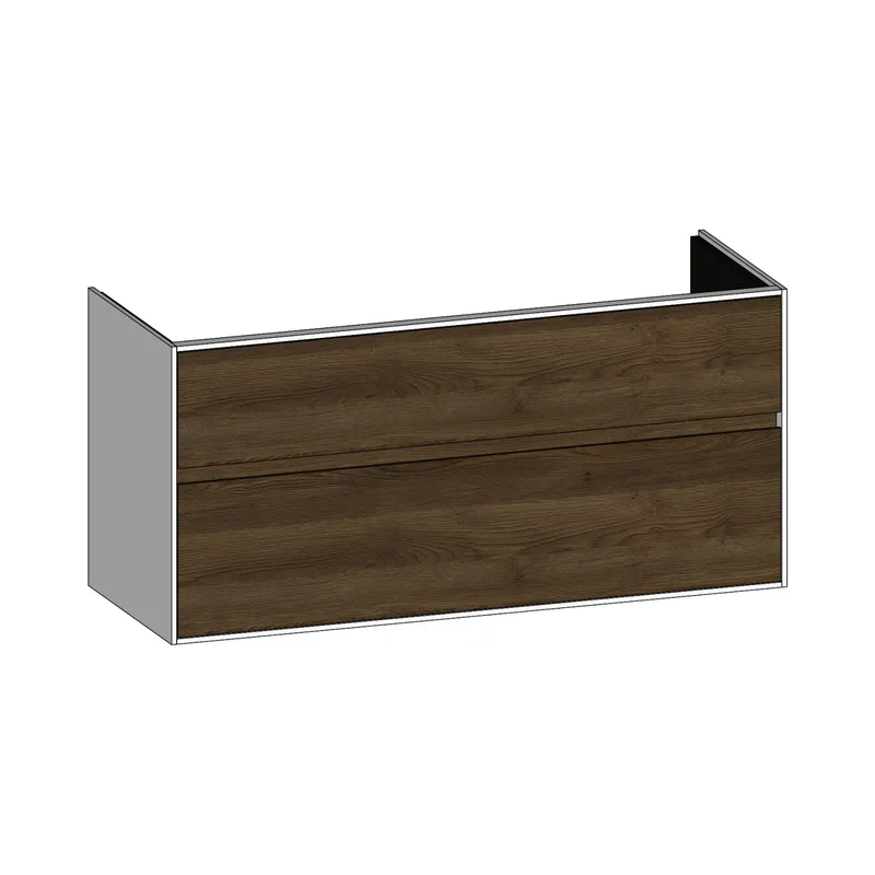 SCALIDO-Waschtisch-Unterschrank zu Waschtisch Wand 1200 mm Ablage 1170x560x460mm 2 Auszüge N/W/N