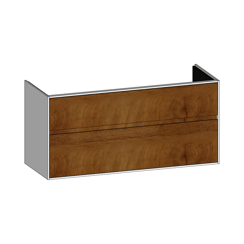 SCALIDO-Waschtisch-Unterschrank zu Waschtisch Wand 1200 mm Ablage 1170x560x460mm 2 Auszüge S/W/S