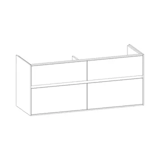 SCALIDO-Waschtisch-Unterschrank zu Waschtisch Wand 1300 1270x560x460mm 4 Auszüge Farbvar. A/A/A – Bild 2