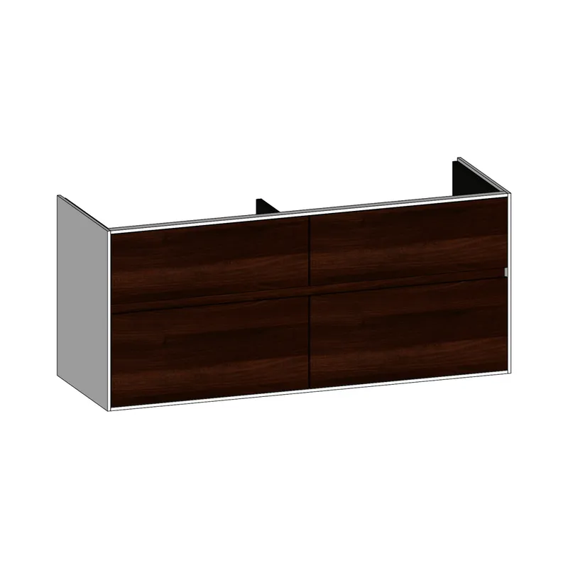 SCALIDO-Waschtisch-Unterschrank zu Waschtisch Wand 1300 1270x560x460mm 4 Auszüge Farbvar. E/W/E