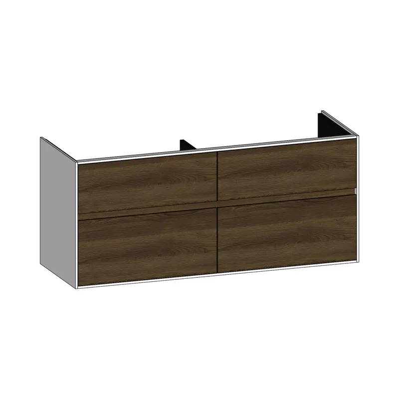 SCALIDO-Waschtisch-Unterschrank zu Waschtisch Wand 1300 1270x560x460mm 4 Auszüge Farbvar. N/W/N