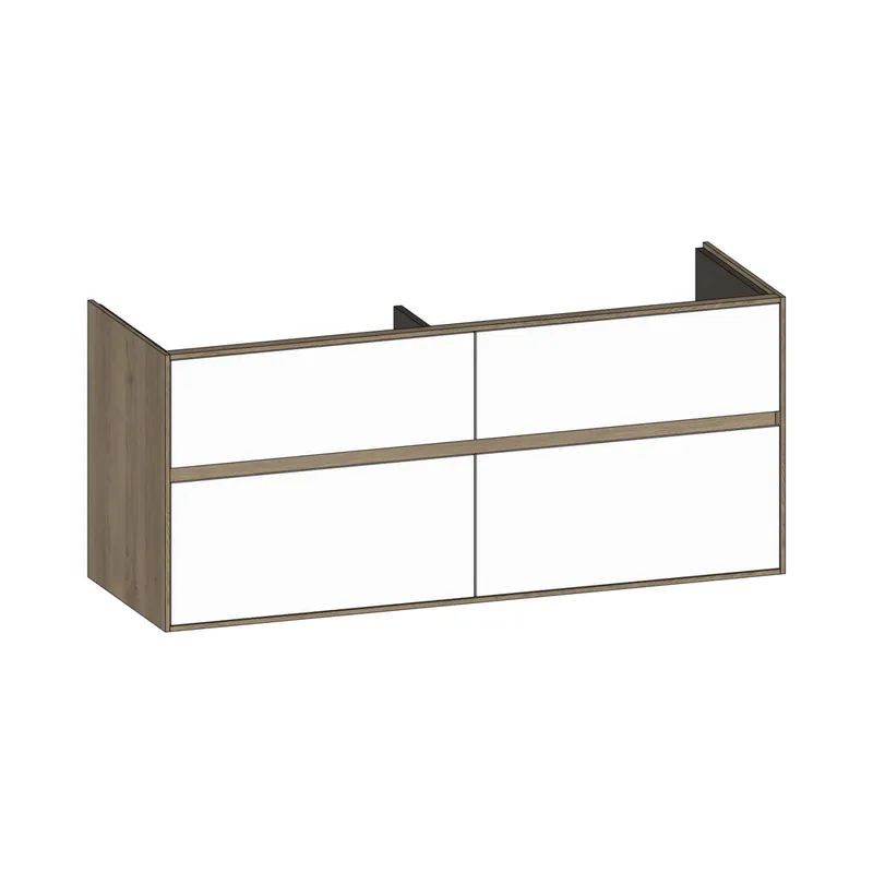 SCALIDO-Waschtisch-Unterschrank zu Waschtisch Wand 1300 1270x560x460mm 4 Auszüge Farbvar. W/N/N