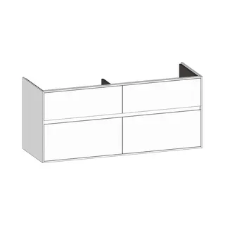 SCALIDO-Waschtisch-Unterschrank zu Waschtisch Wand 1300 1270x560x460mm 4 Auszüge Farbvar. W/W/W