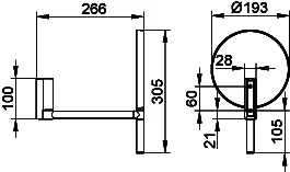 SCALIDO-Kosmetikspiegel Wandmodel unbe- leuchtet D=193mm verchromt – Bild 2