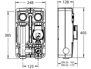 LK Pumpengruppe C/C 125 R Wilo gem. DN32 LK862 HydronicGroup c/c 125 DN32 – Bild 2