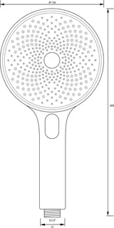 SCALIDO-Handbrause D3 rund 3-strahlig 130mm m easy-tap, Feinregenstrahl verchr – Bild 2