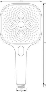 SCALIDO-Handbrause D3 eckig 3-strahlig 130mm m easy-tap, Feinregenstrahl verchr – Bild 2