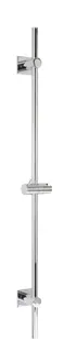 SCALIDO-Wandstange Vario rund 950mm lang mit Halter, Rosette eckig Messing verchr
