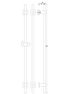 SCALIDO-Wandstange Vario rund 950mm lang mit Halter, Rosette softedge Messing vc – Bild 2