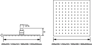 SCALIDO-Kopfbrause eckig 300x300mm DN 15 mit Antikalknoppen Edelstahl poliert – Bild 3
