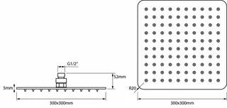 SCALIDO-Kopfbrause softedge 300x300mm DN 15 m Antikalknoppen Edelstahl poliert – Bild 3