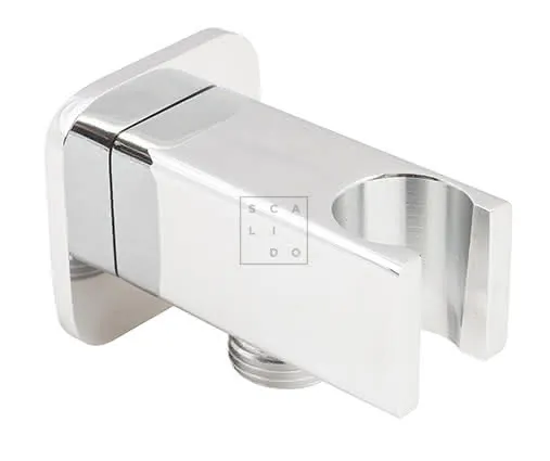 SCALIDO-Wandanschlussbogen softedge mit Brausehalter RV DN 15 Messing verchromt