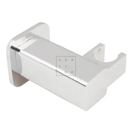 SCALIDO-Wandbrausehalter softedge dreh- bar m Rosette softedge Messing verchromt