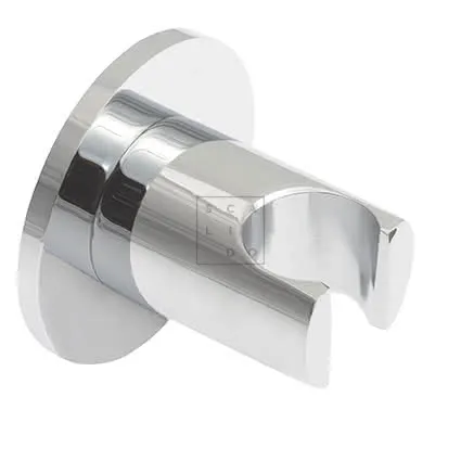 SCALIDO-Wandbrausehalter rund starr mit Rosette rund aus Messing verchromt