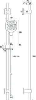 SCALIDO-Brauseset softedge m. Handbrause softedge 3S Wandstange 950mm/Schlauch vc – Bild 2