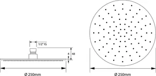 SCALIDO-Kopfbrause rund 250mm DN 15 m. Antikalknoppen Edelstahl schwarz matt – Bild 2