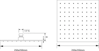 SCALIDO-Kopfbrause eckig 250x250mm DN 15 m. Antikalknoppen Edelstahl schwarz matt – Bild 4