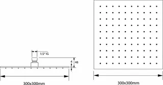 SCALIDO-Kopfbrause eckig 300x300mm DN 15 m. Antikalknoppen Edelstahl schwarz matt – Bild 2
