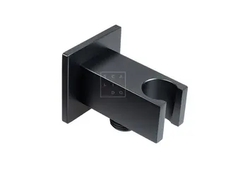 SCALIDO-Wandanschlussbogen eckig mit Brausehalt RV DN 15 Messing schwarz matt
