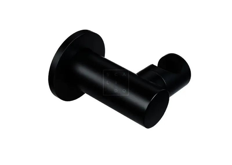 SCALIDO-Wandbrausehalter rund drehbar mit Rosette rund a. Messing schwarz matt