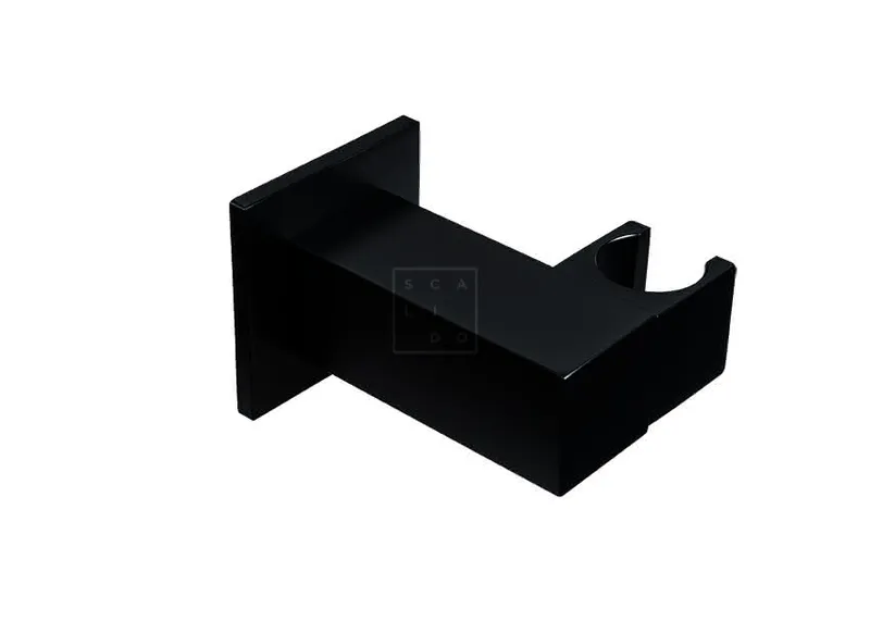 SCALIDO-Wandbrausehalter eckig drehbar mit Rosette eckig a Messing schwarz matt