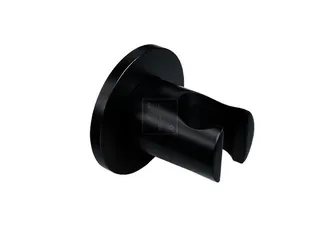 SCALIDO-Wandbrausehalter rund starr mit Rosette rund aus Messing schwarz matt