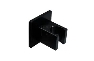 SCALIDO-Wandbrausehalter eckig starr mit Rosette eckig aus Messing schwarz matt