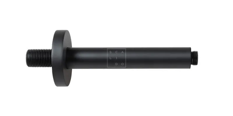SCALIDO-Decken-Brausearm rund DN 15 (1/2") 165mm lang Messing schwarz matt