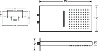 SCALIDO-Regen-Duschboard mit Wasserfall eckig 500x250mm DN 15 Edelstahl schwarz – Bild 2